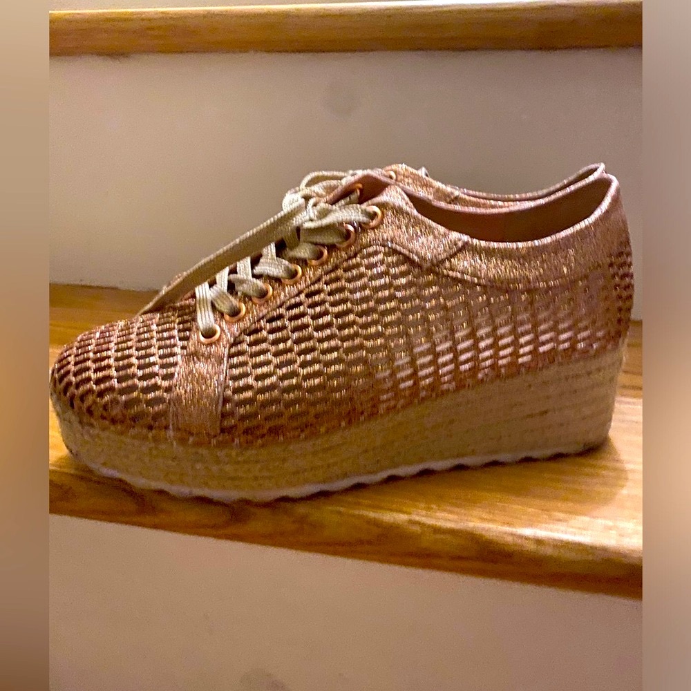 Sneaker Wedges! Rose gold pretty shoes! Like new